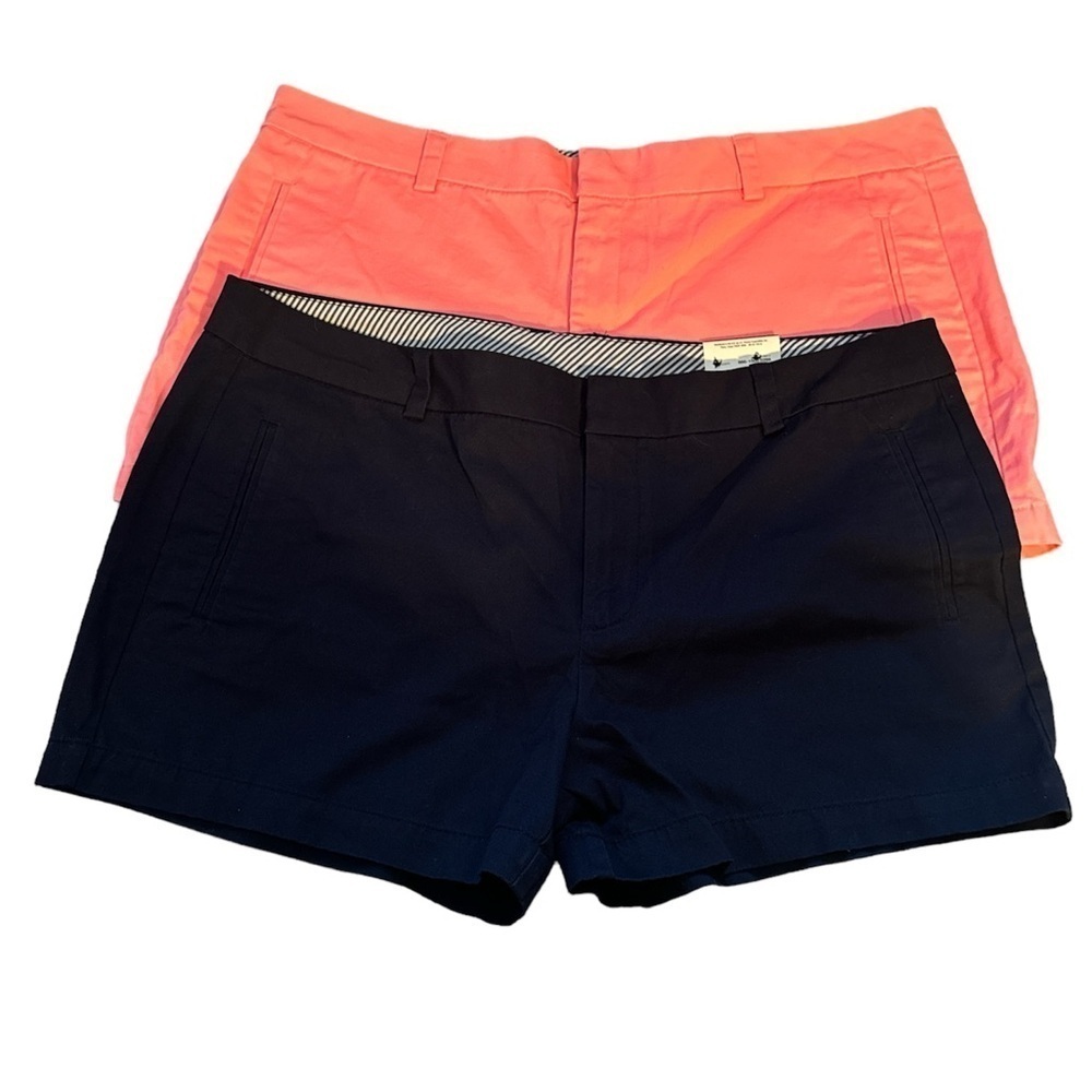 Stylus Sz 16 set / bundle of two chinos flat front shorts Fun Coral & Navy NWT